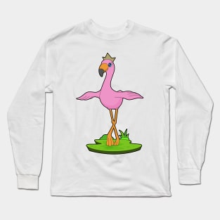 Flamingo Queen Crown Long Sleeve T-Shirt